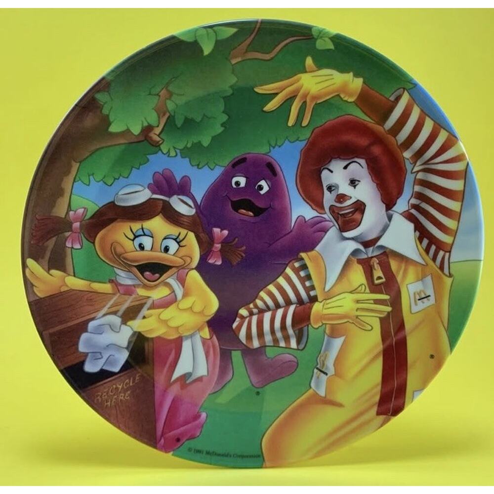 VINTAGE 90’s McDonald’s BIRDIE GRIMACE RONALD MCDONALD CHILDRENS PLATE McDonalds
